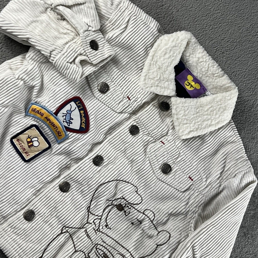 Vintage Winnie Pooh Baby 18M Embroidered Corduroy Jacket With Pockets